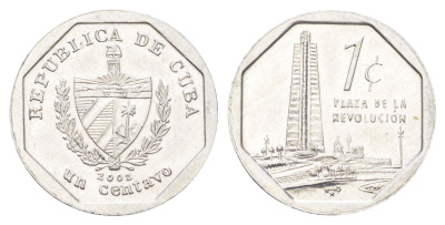 Куба 1 сентаво 2002 башня мемориала Хосе Марти KM 733 алюминий UNC 4697-1134