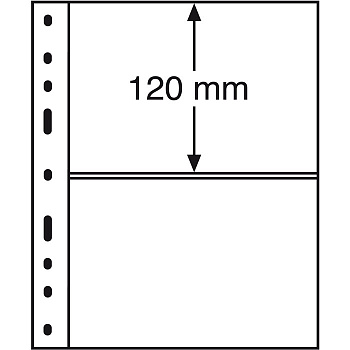 Лист в альбом 'Optima' для 2 бон (S), черный. Leuchtturm. 322646