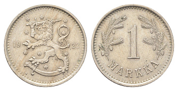 Финляндия 1 марка 1922 KM 27 медно-никель 4706-731