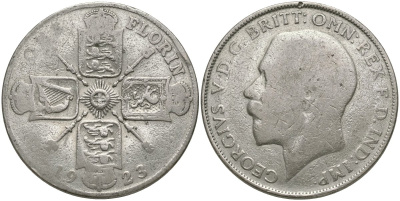 Великобритания 2 шиллинга = 1 флорин 1923 Георг V (1910-1936) KM 817a, Spink 4022A серебро 00-00