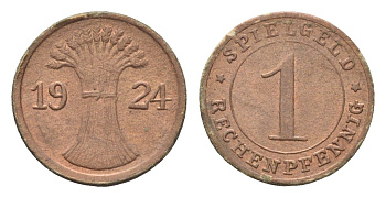 Германия игровой жетон в 1 рентенпфенниг 1924 диаметр 17 мм картон 4702-943