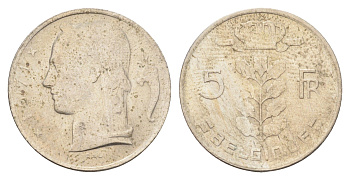 Бельгия 5 франков 1971 Belgique, Бодуэн I (1951-1993) KM 134 медно-никель 4704-1054