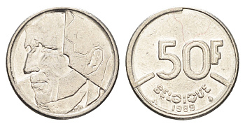 Бельгия 50 франков 1989 Belgique, Бодуэн I (1951-1993) KM 168 никель 4706-122