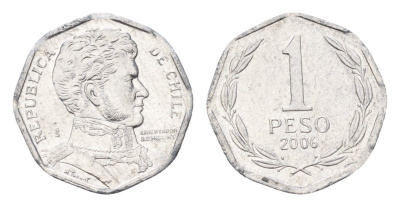 Чили 1 песо 2006 KM 231 алюминий UNC 4689-213