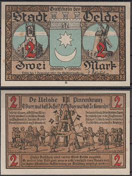 Эльде 2 марки 1920 DeNG 2 1007.1-3/3 бумага UNC (пресс) 8592-22-2-1