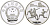 Китай 10 юаней 1993 футбол, три игрока KM 521 серебро PROOF 1077-5-33