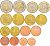 КИПР ЕВРОНАБОР ИЗ 8 МОНЕТ 2008 1, 2, 5, 10, 20, 50 ЕВРОЦЕНТОВ, 1 И 2 ЕВРО UNC 183-651