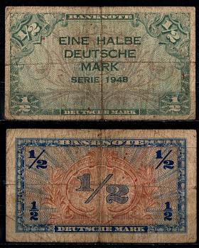 Германия 1/2 марки 1948 Pick 1 бумага 8616-57-1-2