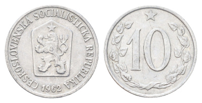 Чехословакия 10 геллеров 1962 KM 49.1 алюминий 4706-753