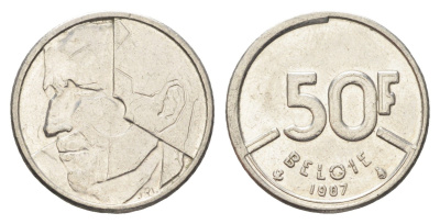 Бельгия 50 франков 1987 Belgie, Бодуэн I (1951-1993) KM 169 никель 4706-132