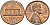 США 1 цент 1964 D, Линкольн KM 201 медь цинк 4564-435
