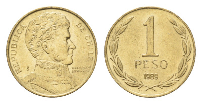 Чили 1 песо 1989 KM 216 алюминиевая бронза UNC 4689-149