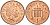 Великобритания 1 пенни 2004 Елизавета II (1952-2022) KM 986, Spink 4710 (B5) сталь плакированная медью 4609-619