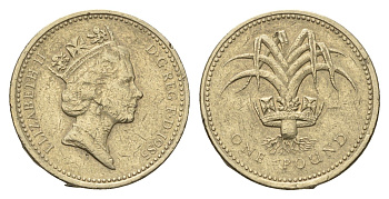 Великобритания 1 фунт 1985 Елизавета II (1952-2022) KM 941, Spink 4331 никель латунь 4695-827