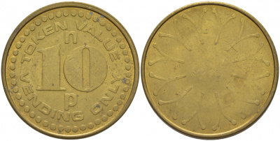 АНГЛИЯ 10 ПЕНСОВ ND , TOKEN VALUE, VENDING ONLY желтый металл 4545-122