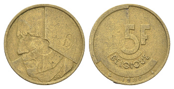 Бельгия 5 франков 1986 Belgique, Бодуэн I (1951-1993) KM 163 медь алюминий никель 4706-215