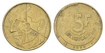 Бельгия 5 франков 1986 Belgique, Бодуэн I (1951-1993) KM 163 медь алюминий никель 4706-144
