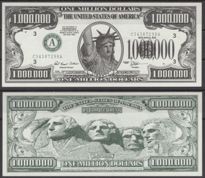 США 1000000 долларов 1996 статуя свободы бумага UNC (пресс) 7197-32-1