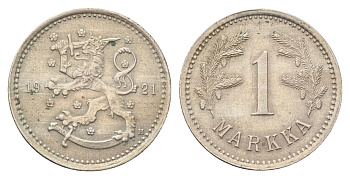 Финляндия 1 марка 1921 KM 27 медно-никель 4706-727