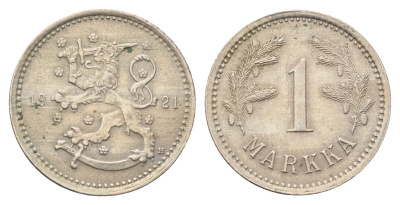 Финляндия 1 марка 1921 KM 27 медно-никель 4706-727