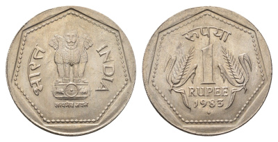 Индия 1 рупия 1983 KM 79.1 медно-никель UNC 4688-1242