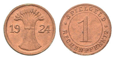 Германия игровой жетон в 1 рентенпфенниг 1924 диаметр 17 мм картон 4702-932