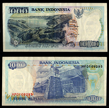 Индонезия 1000 рупий 1992 / 1994 Pick 129 c бумага 7116-5-2-2