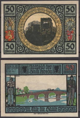 Лобеда 50 пфеннигов 1921 DeNG 2 808.3-6/7 бумага UNC (пресс) 8608-26-1-2