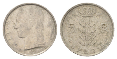 Бельгия 5 франков 1978 Belgie, Бодуэн I (1951-1993) KM 135 медно-никель 4704-1135