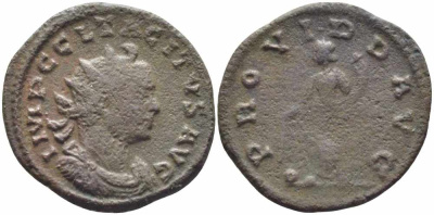 Римская Империя аврелианиан 275 Тацит PROVIDD AVG Лугдун Very fine (rare - легенда РЕВЕРСА PROVIDD (sic!) AVG) RIC 47 бронза 1073-16-53