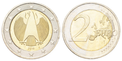 Германия 2 евро 2016 A KM 258 биметалл UNC 4695-851