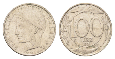 Италия 100 лир 1993 KM 159 медно-никель 4705-168