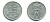 ДАНИЯ 25 ЭРЕ 1961 C; S, ФРЕДЕРИК IX (1947-1972) KM 850 медно-никель UNC 80-1145