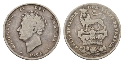 Великобритания 1 шиллинг 1826 Георг IV (1820-1830) KM 694, Spink 3812 серебро 443-235