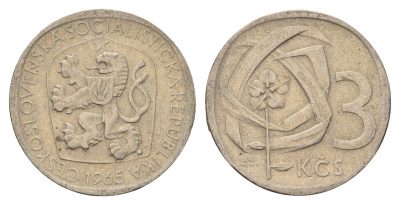 Чехословакия 3 кроны 1965 KM 57 медно-никель 4703-853