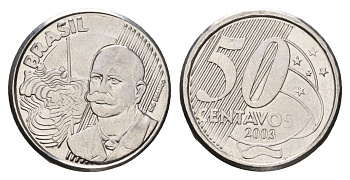 Бразилия 50 сентаво 2003 KM 651 медно-никель 4688-223
