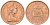 Великобритания 1 пенни 1976 Елизавета II (1952-2022) KM 915, Spink 4237 (B1) бронза 4588-541