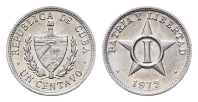 Куба 1 сентаво 1972 KM 33.1 алюминий UNC 4689-1246