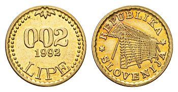 Словения 0,02 липы 1992 X Tn5 латунь UNC 4690-846