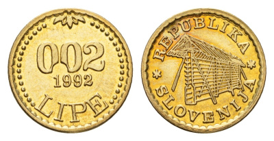 Словения 0,02 липы 1992 X Tn5 латунь UNC 4690-846