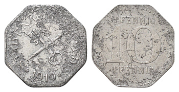 Наумбург-ан-дер-Заале 10 пфеннигов 1919 Funck 356.2, Men05 18265.2, Men18 22848.2 железо 4708-1022