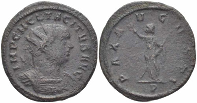Римская Империя аврелианиан 276 Тацит PAX AVGVSTI Тицин Very fine RIC 150 бронза 1073-17-13