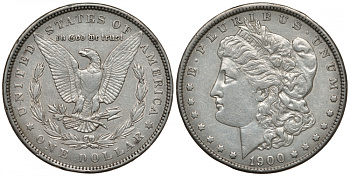 США 1 доллар 1900 Морган доллар KM 110 серебро 272-1435