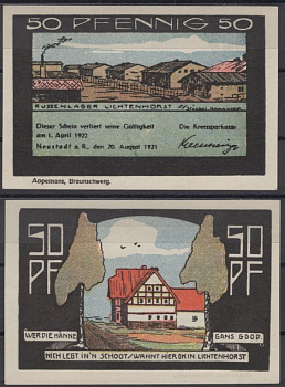 Нойштадт-ам-Рюбенберге 50 пфеннигов 1921 DeNG 2 966.1-5/8 бумага UNC (пресс) 8592-11-2-2