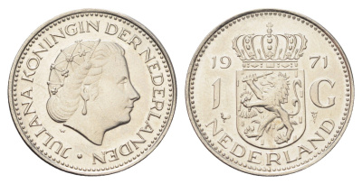 Нидерланды 1 гульден 1971 Юлиана (1948-1980) KM 184a никель UNC 4706-1235