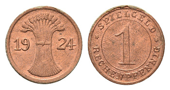 Германия игровой жетон в 1 рентенпфенниг 1924 диаметр 17 мм картон 4702-941