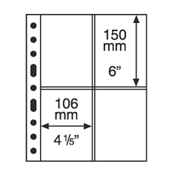 Лист в альбом Grande для почтовых открыток, черный. Leuchtturm. 333959