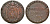 Италия, папская область 1 кватрино 1824 B, Лев XII KM 1294.1 медь 00-00