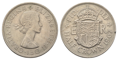 Великобритания 1/2 кроны 1967 Елизавета II (1952-2022) KM 907, Spink 4145 медно-никель 4692-446