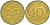 ФРГ 10 ПФЕННИГОВ 1974 D KM 108, J. 383 сталь плакированная латунью 219-454